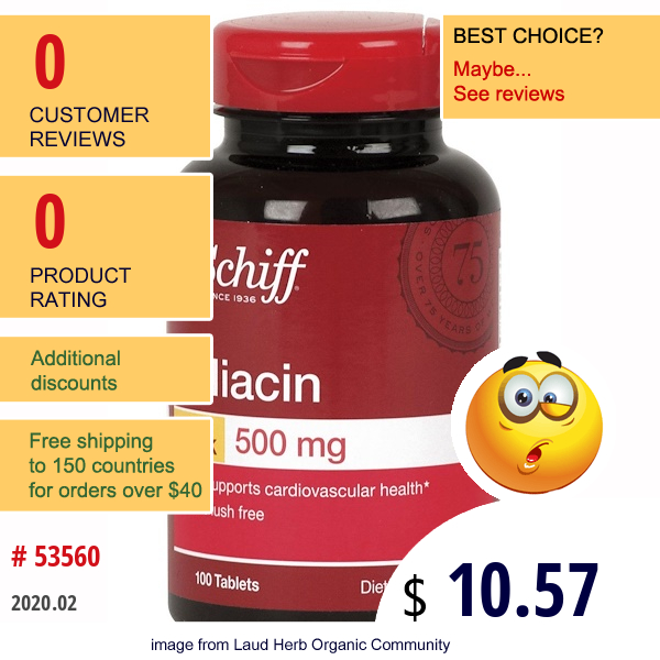 Schiff, Niacin, 500 Mg, 100 Tablets  