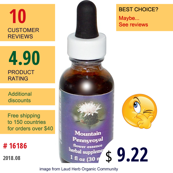 Flower Essence Services, Mountain Pennyroyal, Flower Essence, 1 Fl Oz (30 Ml)