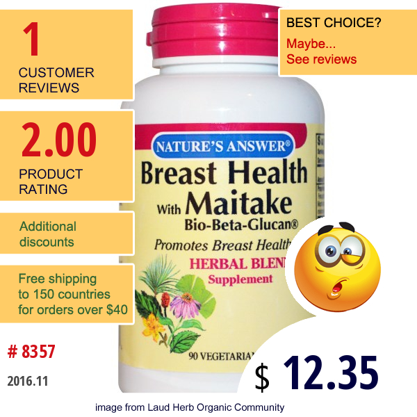 Natures Answer, Breast Health With Maitake, 90 Veggie Caps  