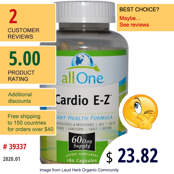 All One, Nutritech, Cardio E-Z, Heart Health Formula, 180 Capsules  