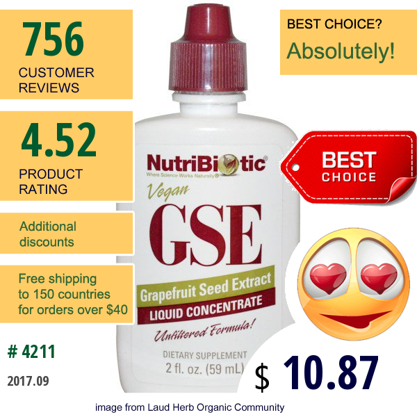 Nutribiotic, Gse Liquid Concentrate, Grapefruit Seed Extract, 2 Fl Oz (59 Ml)