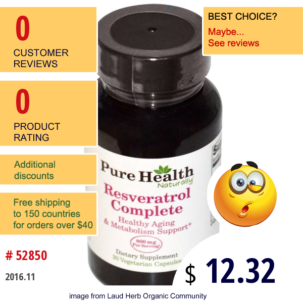 Pure Health, Resveratrol Complete, 30 Veggie Caps  