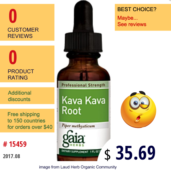 Gaia Herbs, Kava Kava, Professional Strength, 1 Fl Oz (30 Ml)  