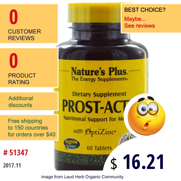 Natures Plus, Prost-Actin, For Men Only, 60 Tablets  