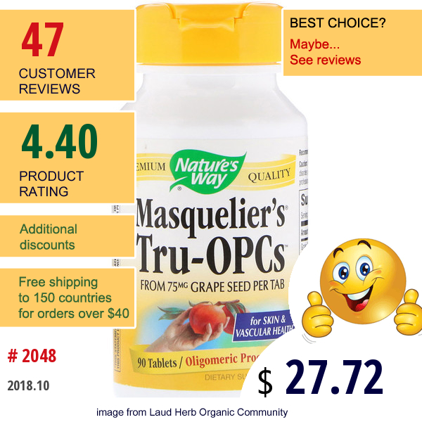 Natures Way, Masqueliers Tru-Opcs, 90 Tablets