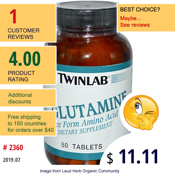 Twinlab, L-Glutamine, 50 Tablets  