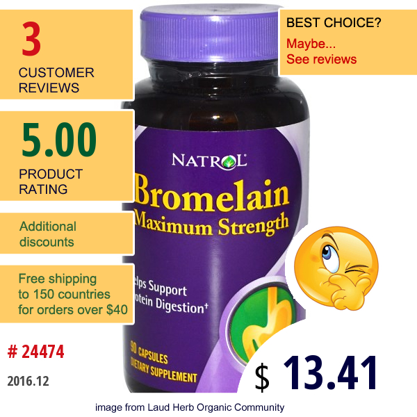 Natrol, Bromelain, Maximum Strength, 90 Capsules  