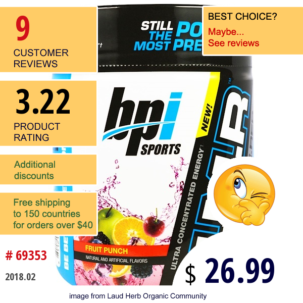 Bpi Sports, 1.m.r., One. More. Rep, Pre-Workout Powder, Fruit Punch, 8.5 Oz (240 G)