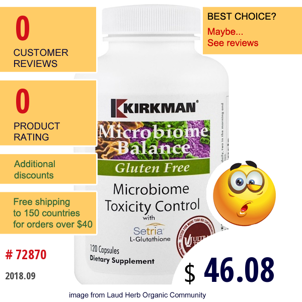 Kirkman Labs, Microbiome Toxicity Control, 120 Capsules  