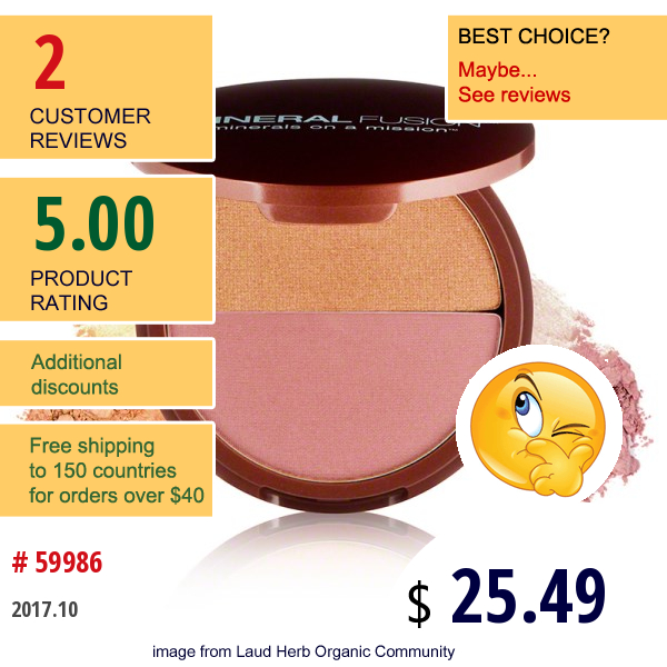 Mineral Fusion, Blush/bronzer Duo, Blonzer, 0.29 Oz (8.4 G)  