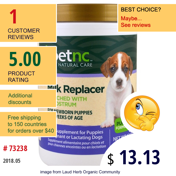 21St Century, Pet Natural Care, Replacer Powder, Puppy Formula, 12 Oz (340 G)