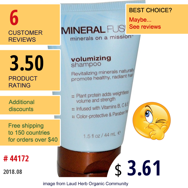 Mineral Fusion, Volumizing Shampoo, 1.5 Fl Oz (44 Ml)  