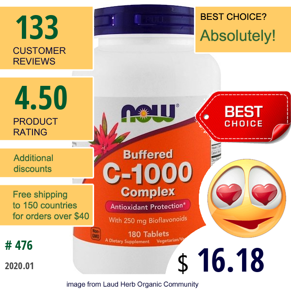 Now Foods, Buffered C-1000 Complex, 180 Tablets