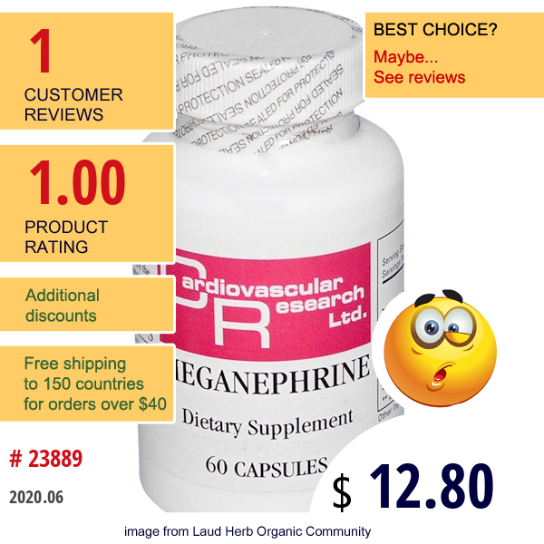 Cardiovascular Research, Meganephrine, 60 Capsules  
