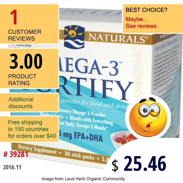 Nordic Naturals, Omega-3 Fortify, Unflavored, 30 Stick Packs, 5.8 G Each   