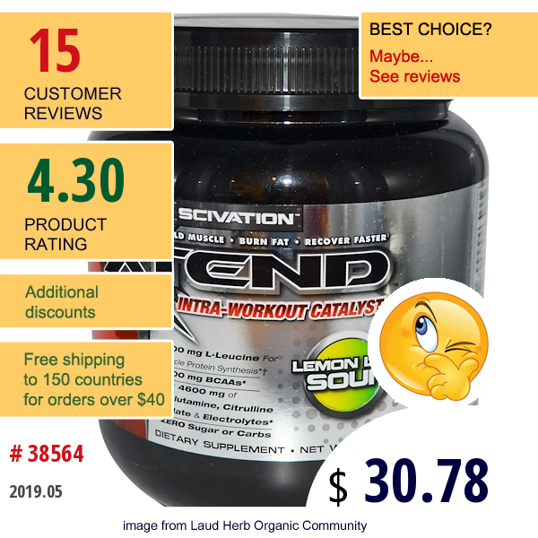 Scivation, Xtend, Intra-Workout Catalyst, Lemon Lime Sour, 420 G  