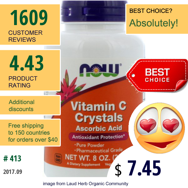 Now Foods, Vitamin C Crystals, 8 Oz (227 G)