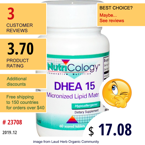 Nutricology, Dhea 15, 60 Scored Tablets  