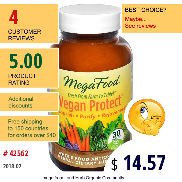 Megafood, Vegan Protect, 30 Tablets  