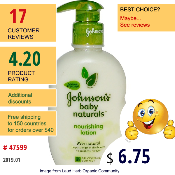 Johnsons, Baby Naturals, Nourishing Lotion, 9 Fl Oz (266 Ml)  