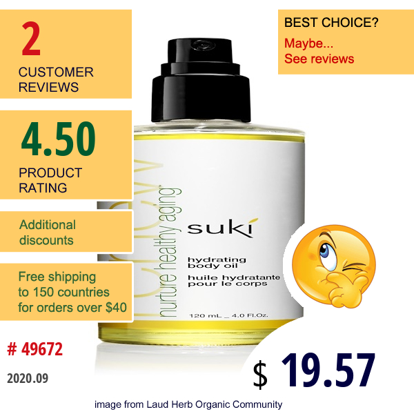 Suki, Renew, Hydrating Body Oil, 4.0 Fl Oz (120 Ml)  