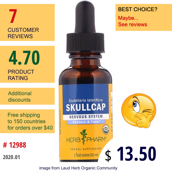 Herb Pharm, Skullcap, Restore & Tone, 1 Fl Oz (30 Ml)