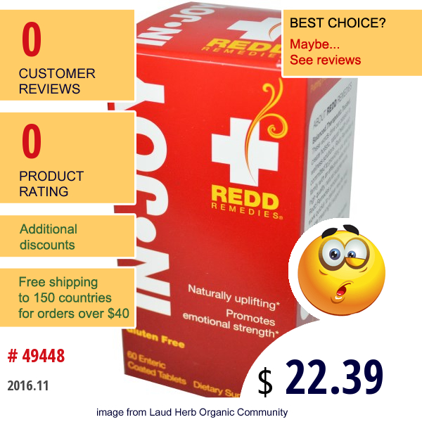 Redd Remedies, In•joy, 60 Enteric Coated Tablets  