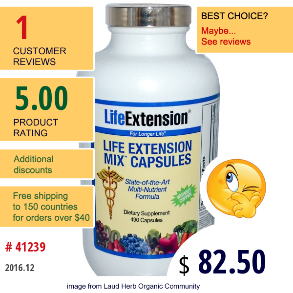 Life Extension, Mix Capsules Without Copper, 490 Capsules  