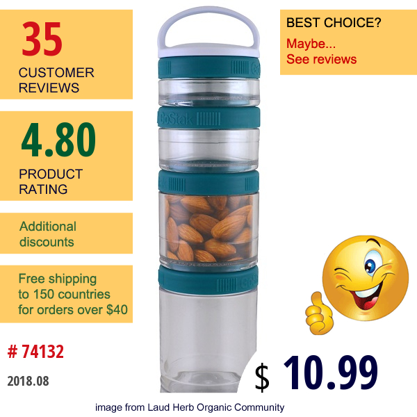 Gostak, Portable Stackable Containers, Teal, Starter 4 Pack