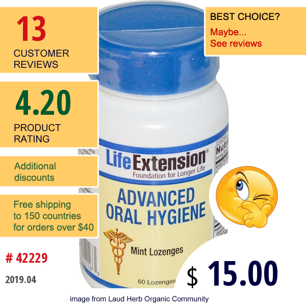 Life Extension, Advanced Oral Hygiene, Mint Lozenges, 60 Lozenges  