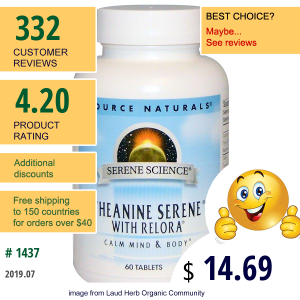 Source Naturals, Serene Science, Theanine Serene With Relora, 60 Tablets