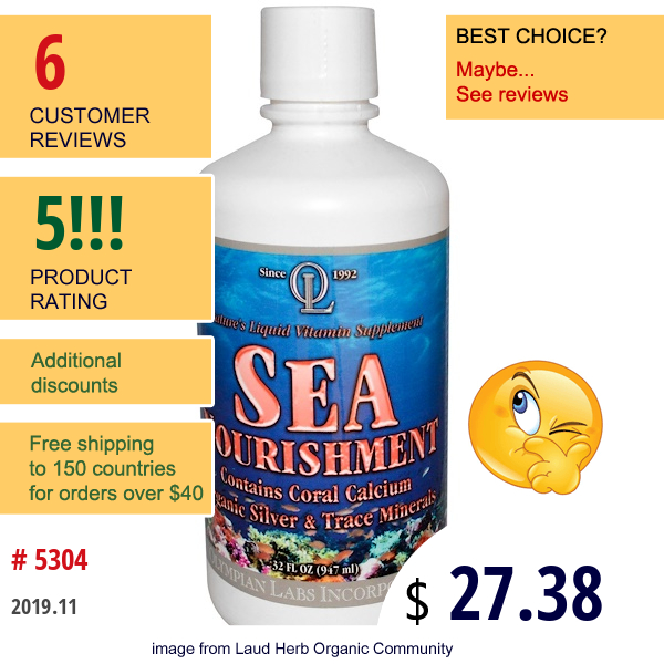 Olympian Labs, Sea Nourishment, Cran-Raspberry, 32 Fl Oz (947 Ml)  